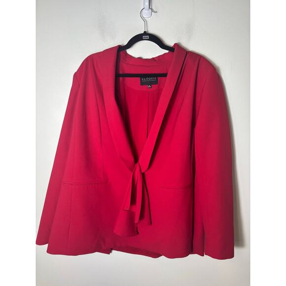 Eloquii Red Long Sleeve Blazer Sz 18 - Picture 1 of 2